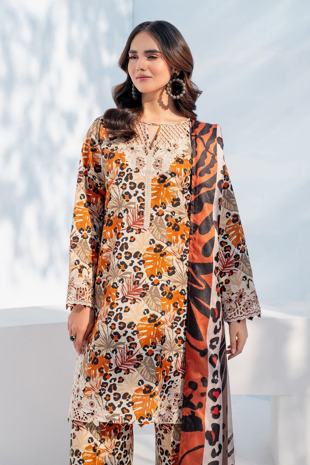 Classic Karandi Printed Suit – 3-Piece Set - 1702