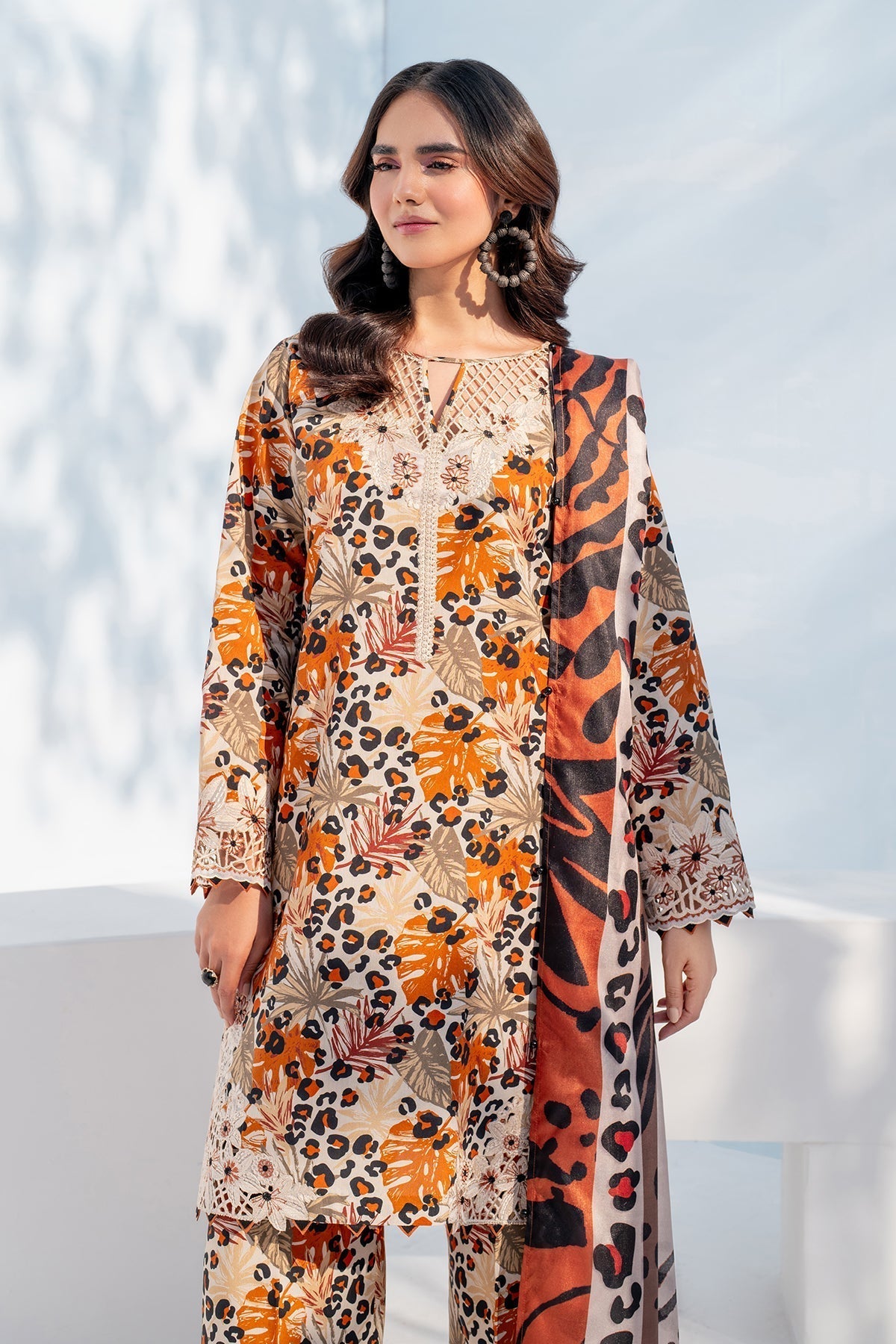Classic Karandi Printed Suit – 3-Piece Set - 1702
