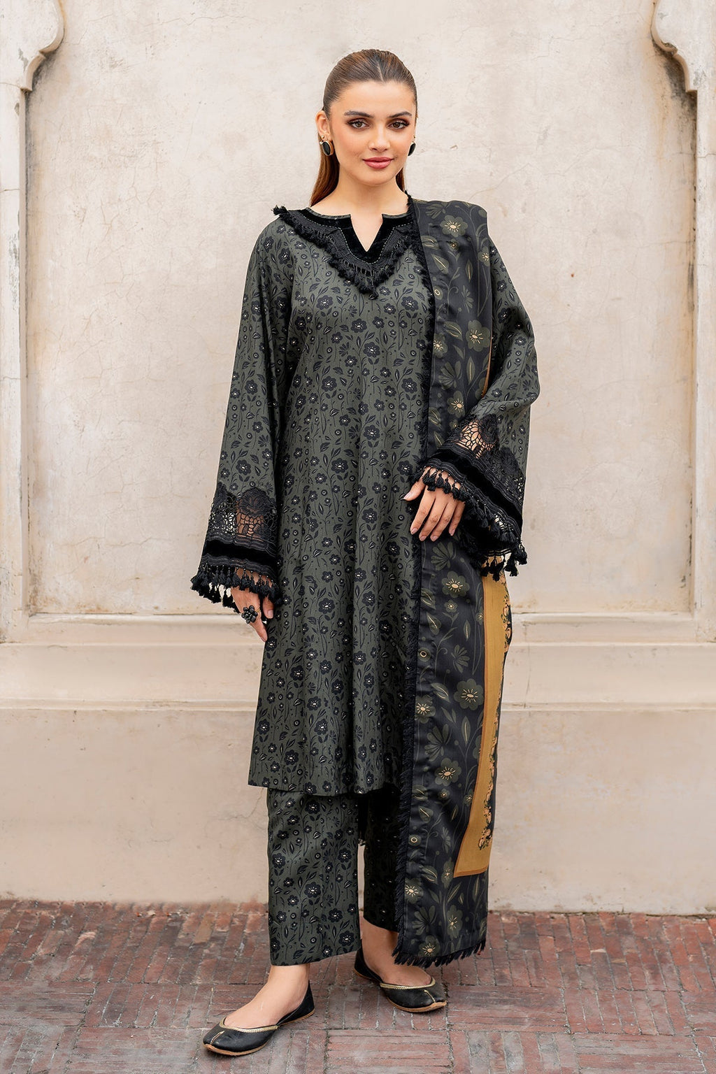 Classic Karandi Printed Suit – 3-Piece Set-831