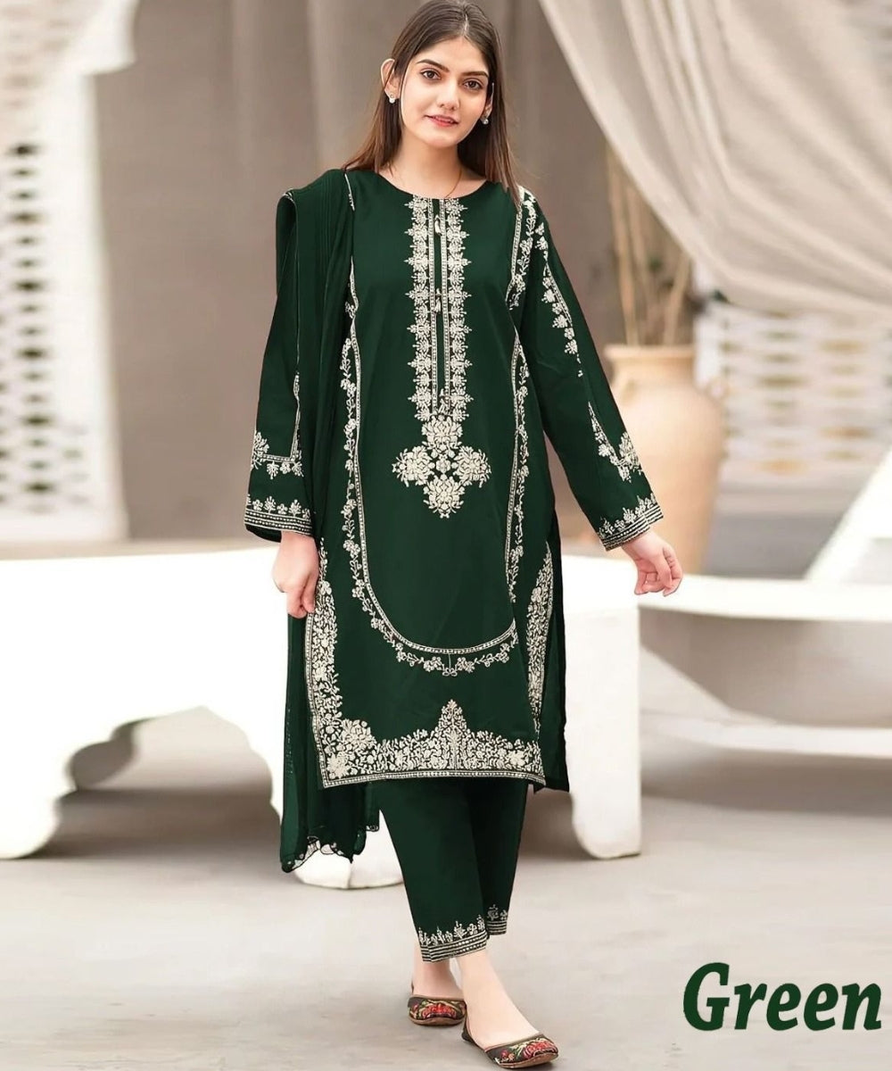 Premium Dhenak Fabric – 7 Elegant Winter Shades