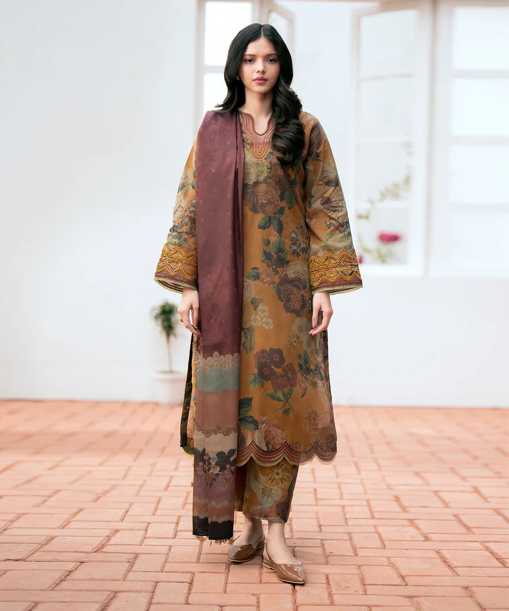 Classic Karandi Printed Suit – 3-Piece Set-813