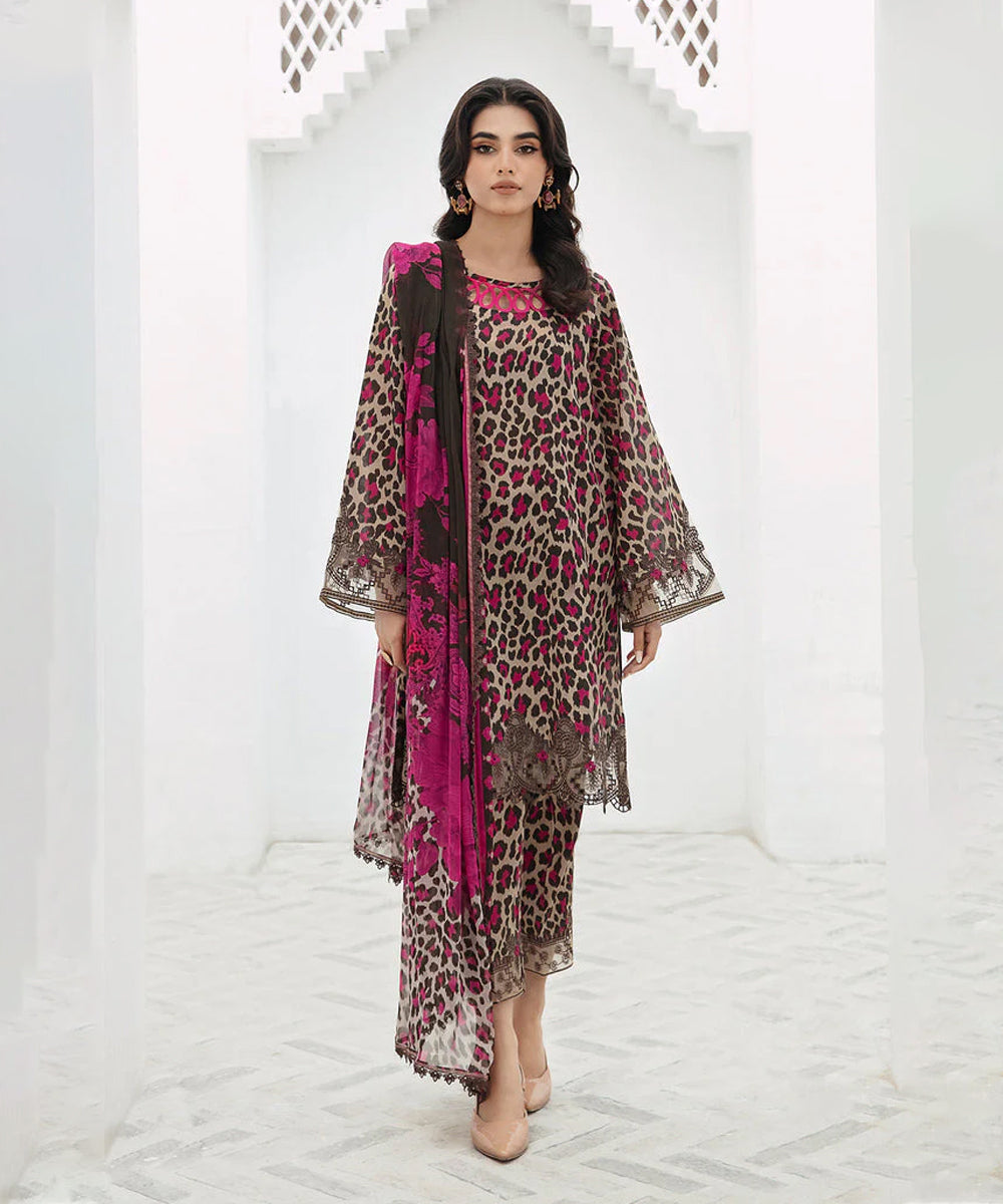 Classic Karandi Printed Suit – 3-Piece Set-R1701