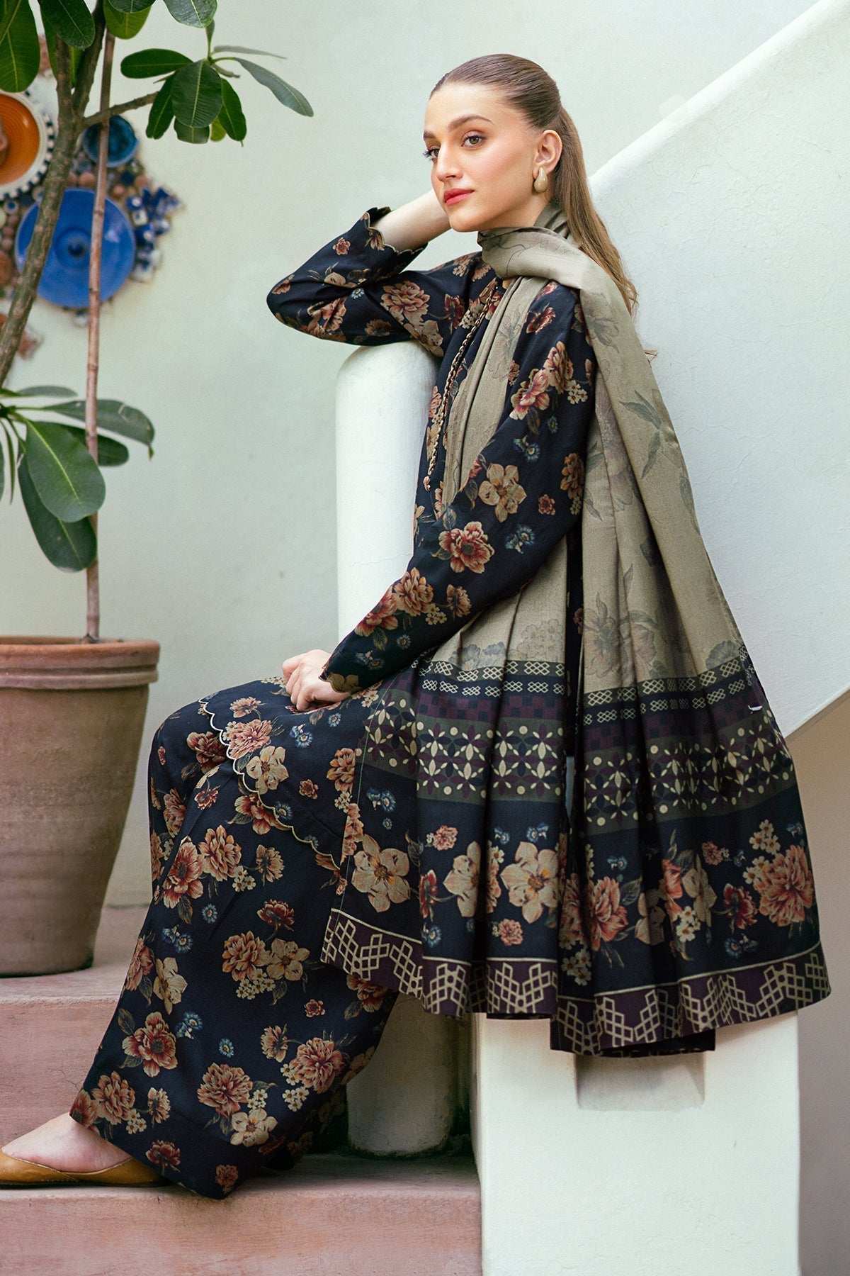 Classic Karandi Printed Suit – 3-Piece Set-837