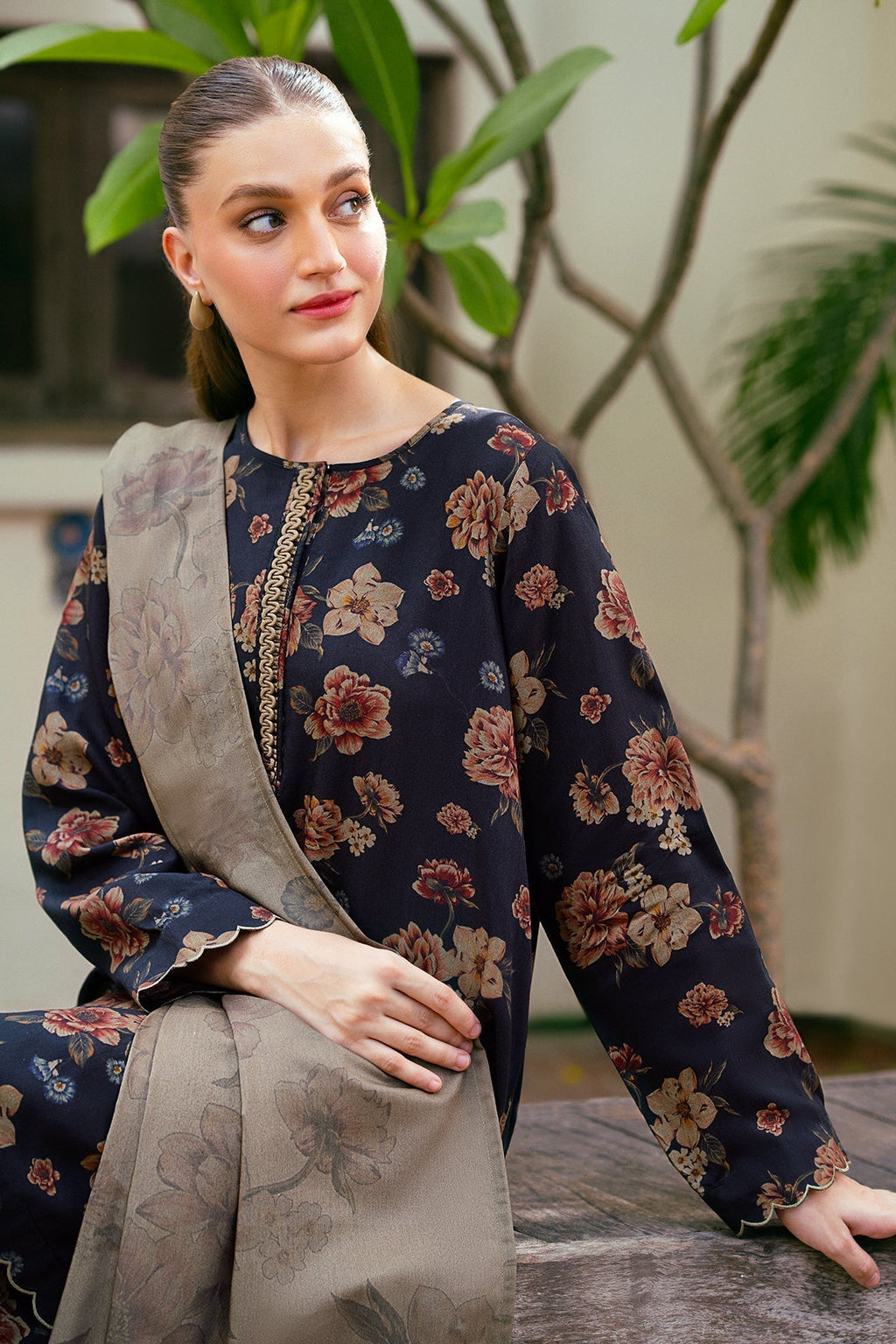 Classic Karandi Printed Suit – 3-Piece Set-837