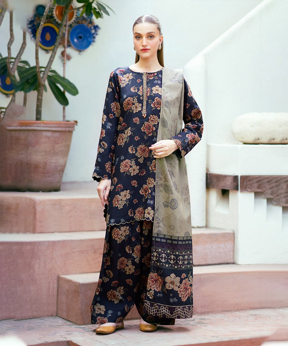 Classic Karandi Printed Suit – 3-Piece Set-837